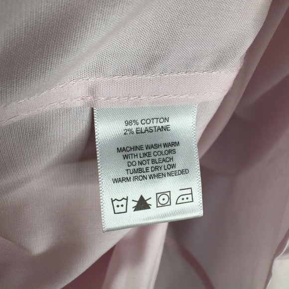 FOXCROFT Non Iron stretch women's button down shirt top Pink Size L 3/4 sleeve - Picture 5 of 5
